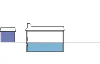 Two-dimensional example of Two (2) residential units in a detached house and one (1) residential unit in an accessory structure.