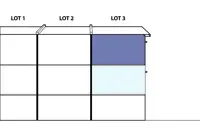 Two-dimensional example of three (3) residential units in a townhouse.